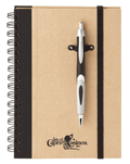Black 8" x 6" Spiral Notebook Pen Combo