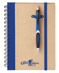 Blue 8" x 6" Spiral Notebook Pen Combo