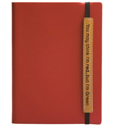 Red Handmade Recycled Leather Notebook