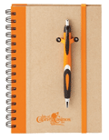 Orange 8" x 6" Spiral Notebook Pen Combo
