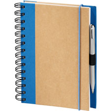 natural board journal with blue fabric trim