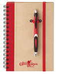 Red 8" x 6" Spiral Notebook Pen Combo